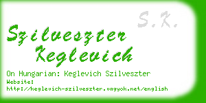 szilveszter keglevich business card